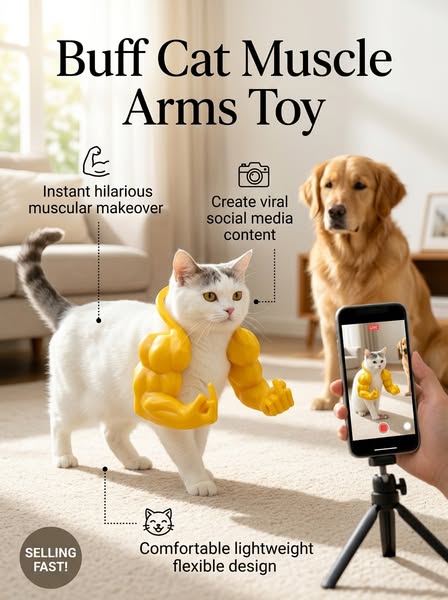 Funny Cat Muscle Arms Toy