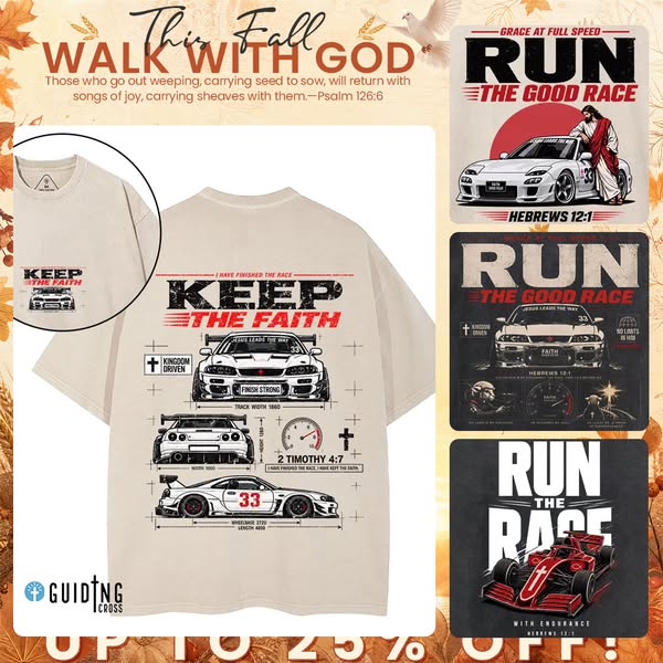 Guiding Cross Christian Washed T-Shirt