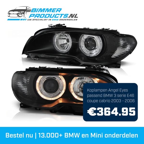 Koplampen Angel Eyes passend BMW 3 serie E46 coupe cabrio 2003 - 2006