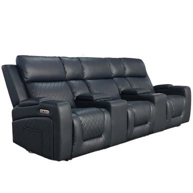 Florida Cinema 3 Seater Electric Reclining Leather Sofa