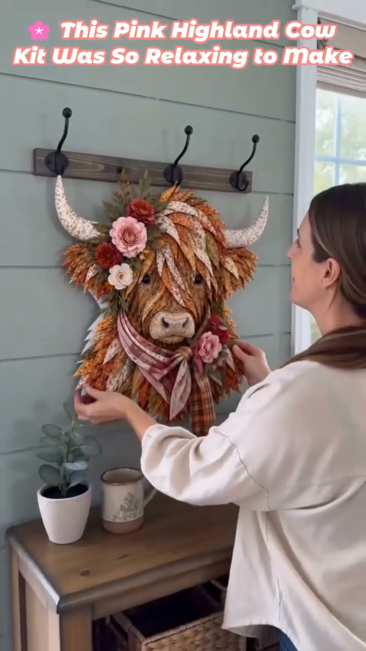 Birth Flower Highland Cow 3D Layered Fabric Art DIY Kit (Beginner-friendly) Buy 2 Free Shipping