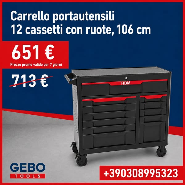 Carrello-armadietto metallico portautensili porta attrezzi multifunzione con 12 cassetti e ruote mobile 106 cm,organizzatore per officina ga
