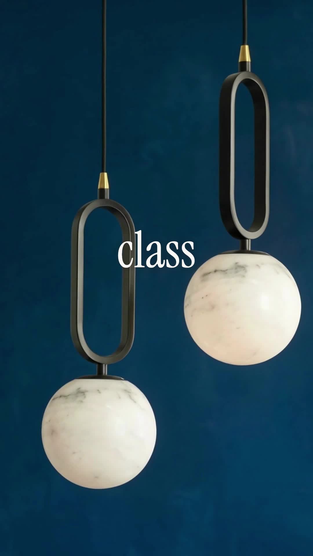 Hulda - Real Natural Marble Pendant Light
