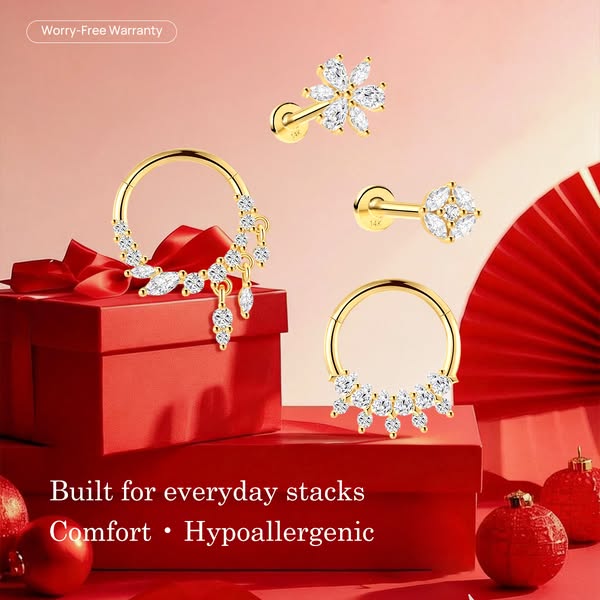 14K Gold Piercing Jewelry