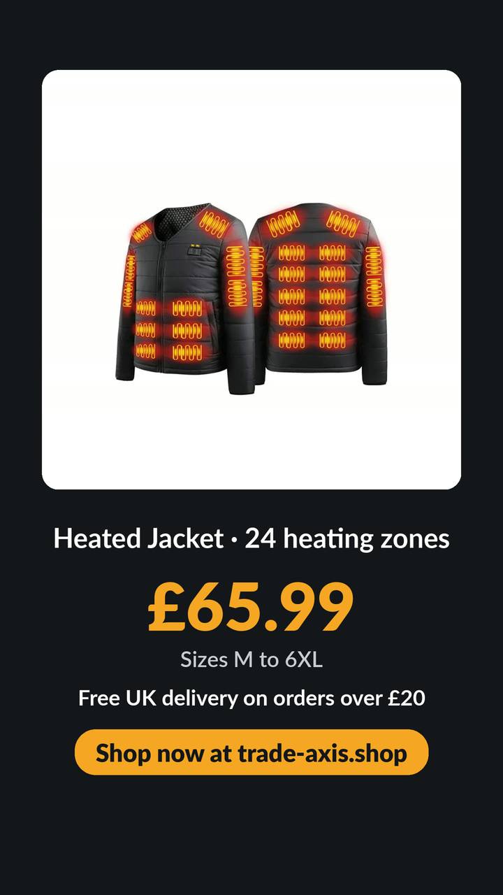 Heated jacket, 24 heating zones, £65.99