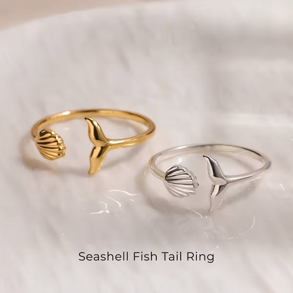Seashell Fish Tail Ring