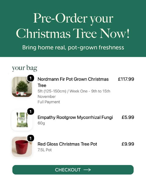 Pre-Order Your Real Pot-Grown Christmas Tree