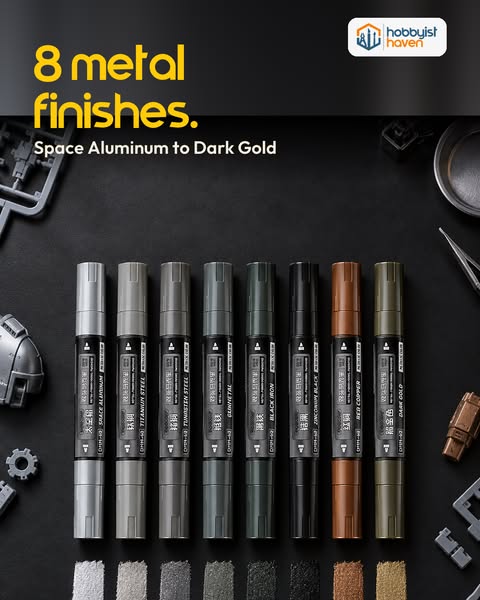 8 metal finishes, 1 set