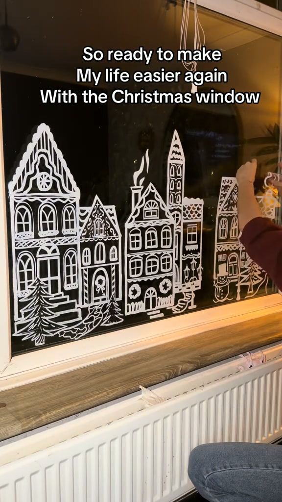 Christmas Village Window Cling Set