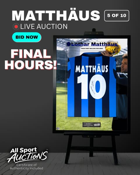Bid on a 1990 Inter Milan Home Shirt Signed by Matthäus