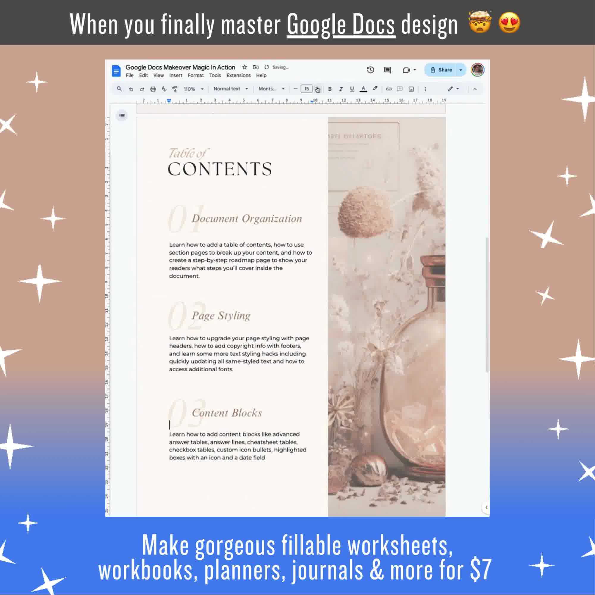 Only $7 Google Docs Makeover Magic