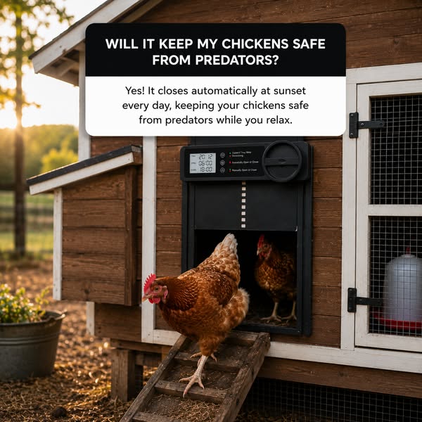 Automatic Locking. Safer Chickens.