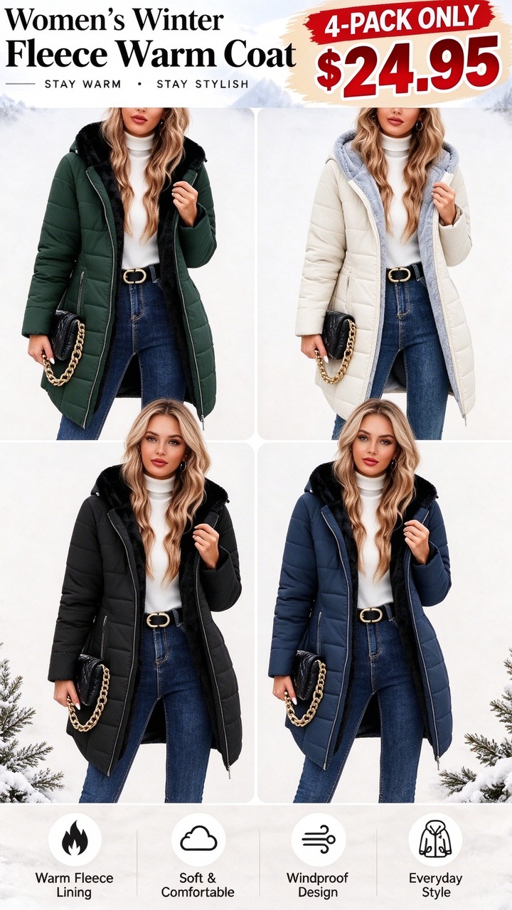 4 Winter Fleece Coats For $24.95! (You Get All 4)