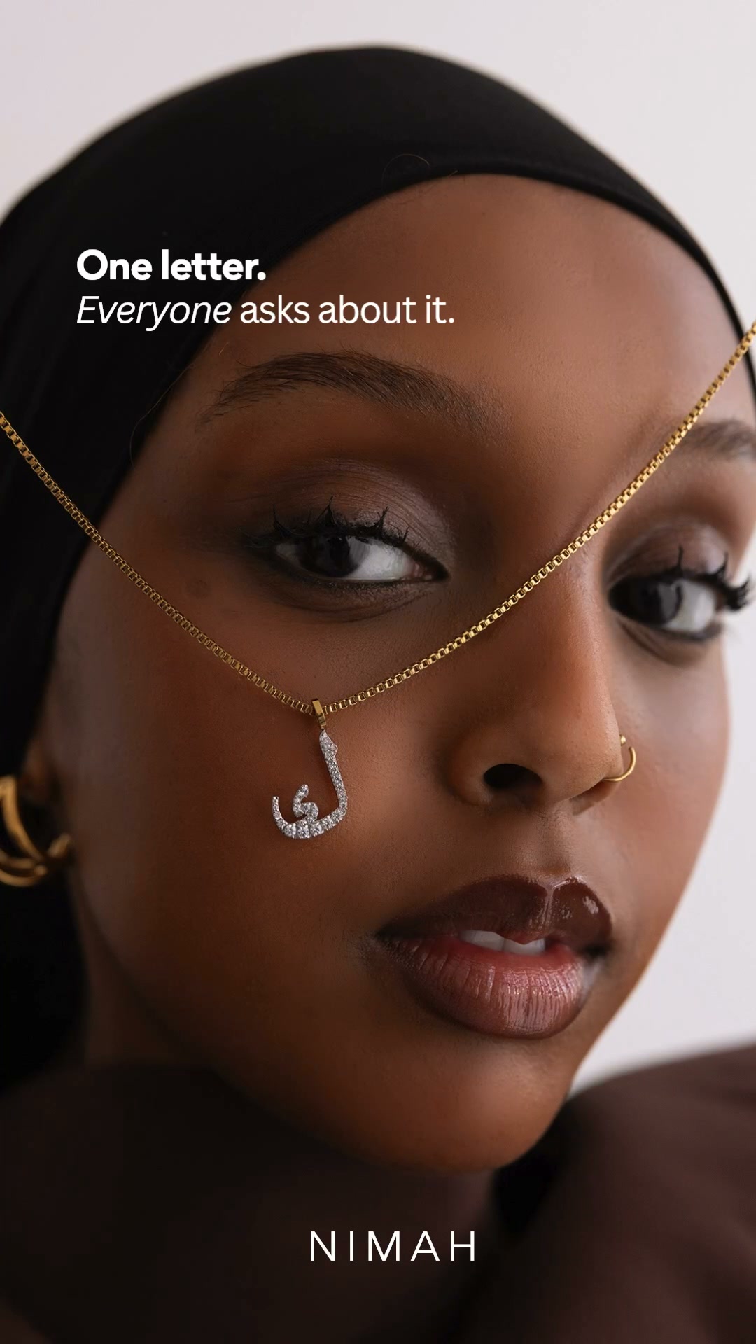 The Pavé Arabic Letter Necklace