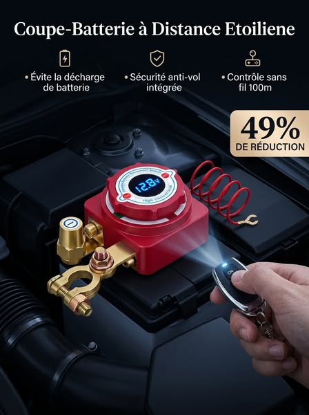 Kit interrupteur-sectionneur de batterie à distance