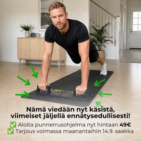 Varasto loppumassa - punnerrusohjelma vain 49€