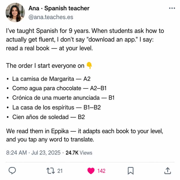A Spanish teacher’s reading order