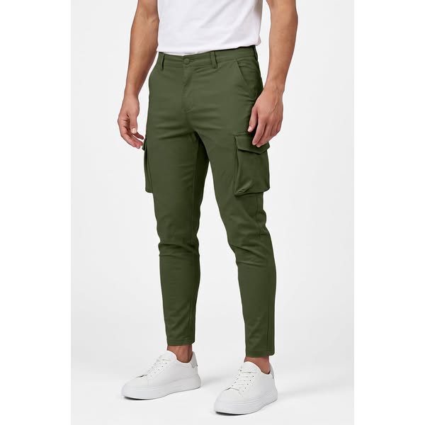 Men Minimalist Clean Slim Cargo