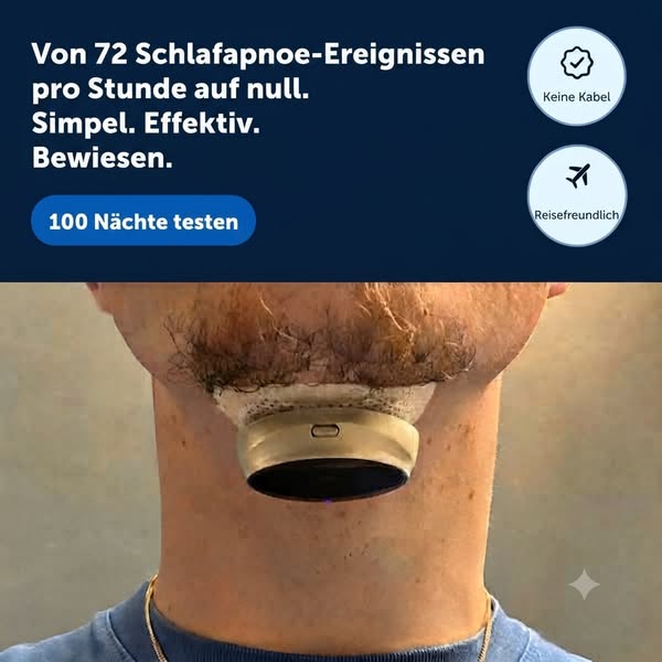 Von 72 Apnoe-Ereignissen auf null. Einfach 100 Nächte testen — ohne Risiko