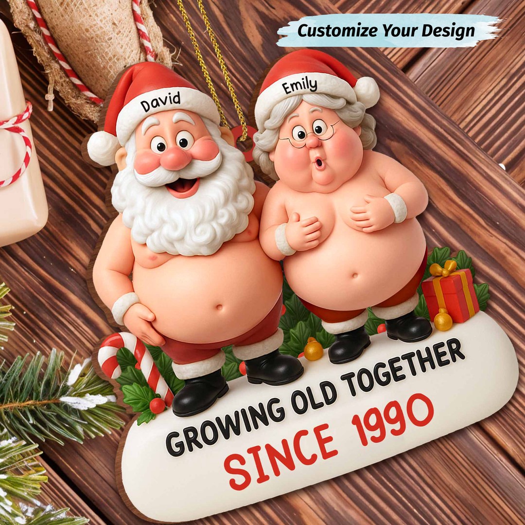 Celebrate Love with Personalized Santa & Mrs. Claus Ornament!