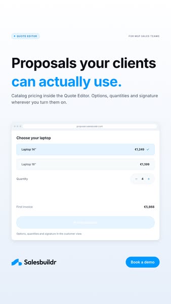 Propose in the Quote Editor — send proposals customers can work with