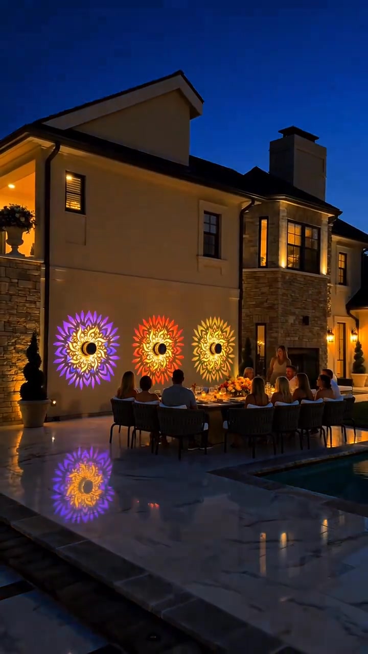 65K+ SOLD!Solar Mandala Wall Light | Outdoor Garden Fence Projector Lamp
