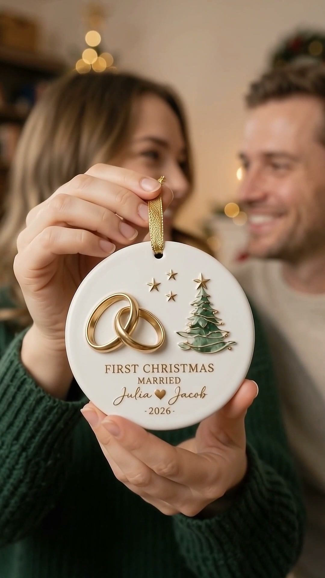 Personalized First Christmas Married Ornament