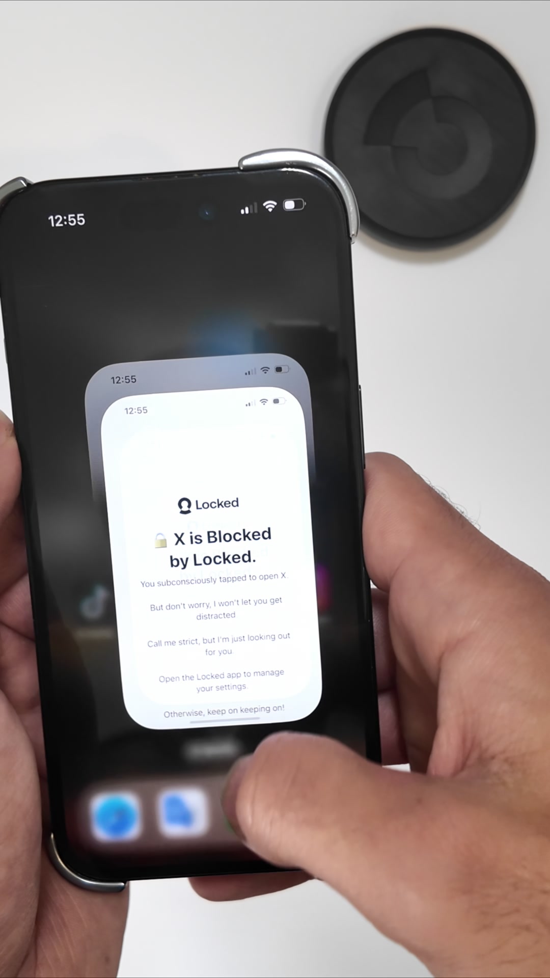 Tap to Block Distractions
