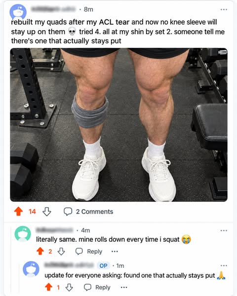 Sleeve Won't Stay Up After ACL Rehab?
