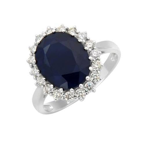 Goldener Verlobungsring mit Saphir und Diamanten Nyah