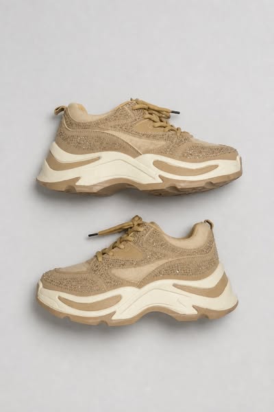 Sneakers Chunky Με Στρας & Platform