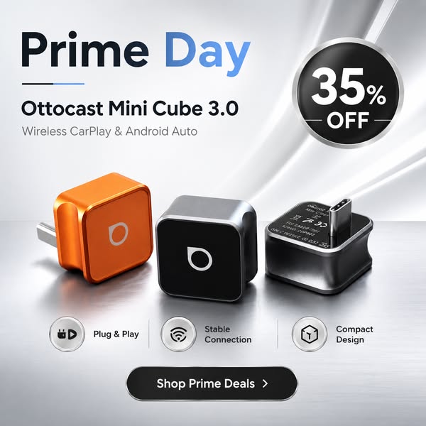 Ottocast Mini 3.0 Ultra Cube wireless CarPlay Android Auto Adapter