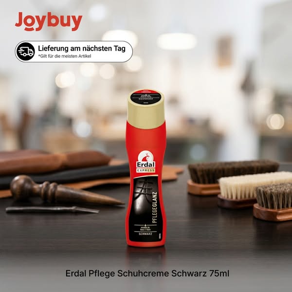 Erdal Schuhcreme Schwarz - Farbecht glänzend & pflegend für alle schwarzen Leder- & Kunstlederschuhe, 75 ml.