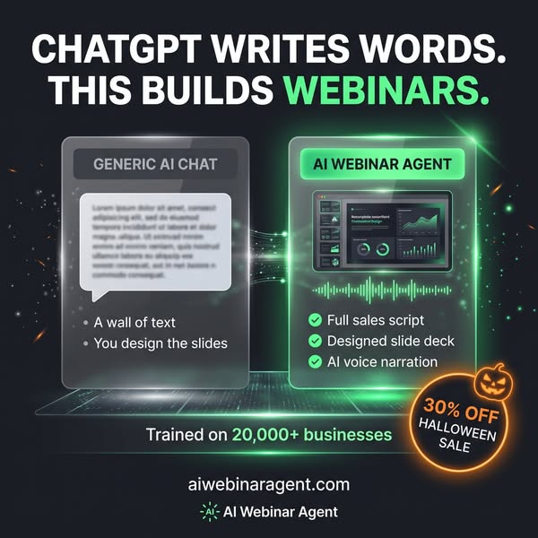AI Webinar Agent Halloween Sale: 30% Off