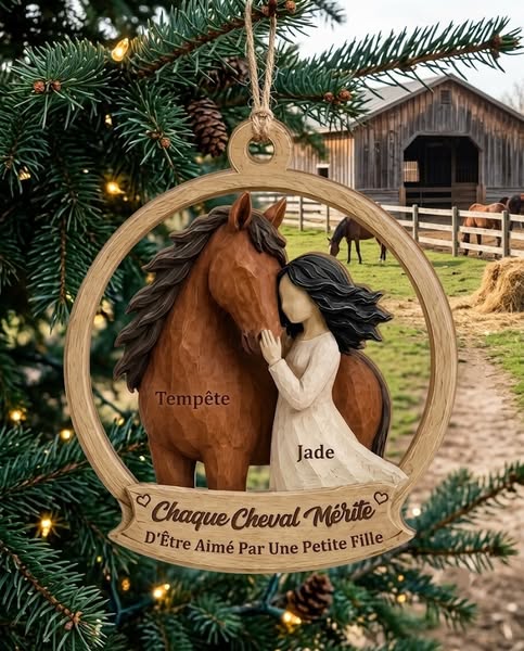 Pour la petite fille qui rêve de chevaux Personnalisez Votre Ornement