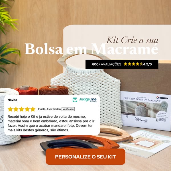 Kit Completo — Crie a sua Bolsa em Macramé
