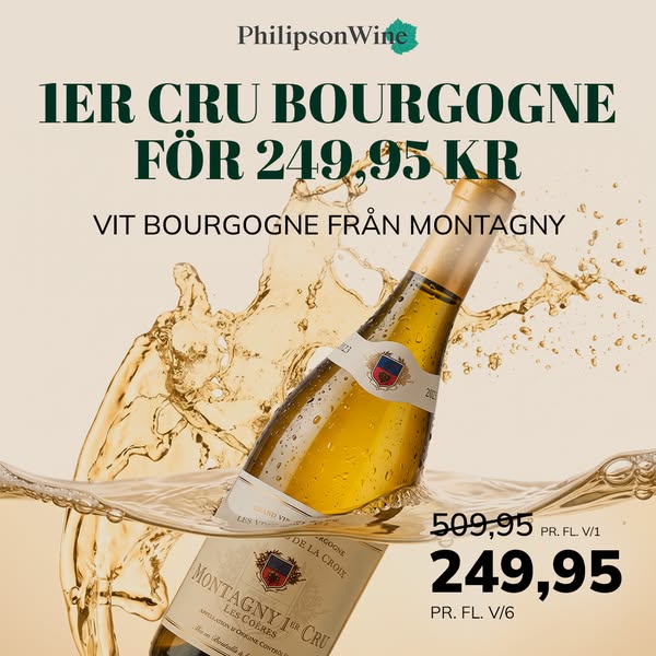 2023 Montagny 1er Cru · 249,95 kr per flaska vid 6 fl. · Fri frakt