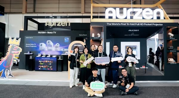 Aurzen ZIP Pro Portable Projector | Tri-Fold Full HD DLP Projector