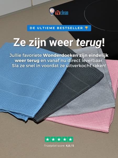 Izi Clean Wonderdoeken: beoordeeld met een 4,8/5!