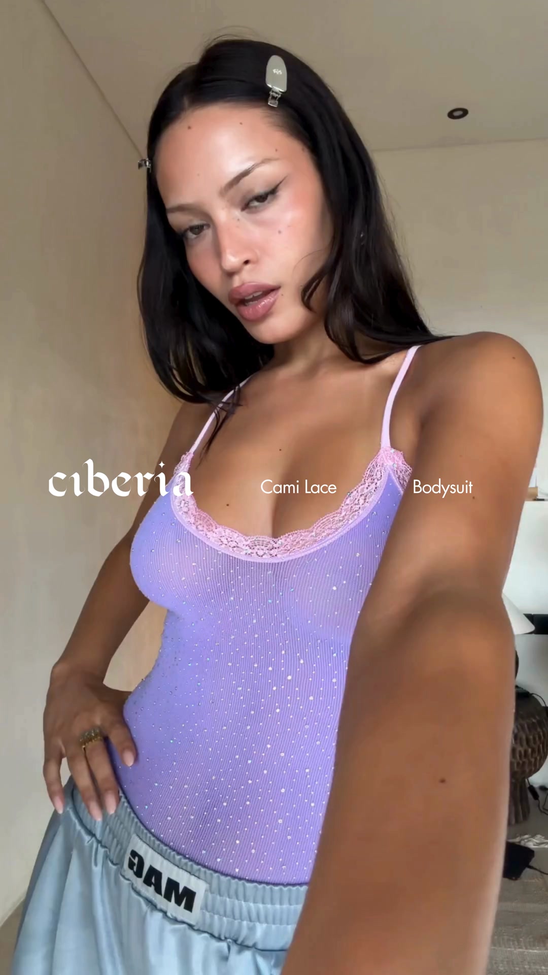 Cami Lace Bodysuit Periwinkle