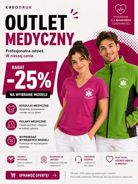 Outlet -25% - koszulki medyczna z mega rabatem