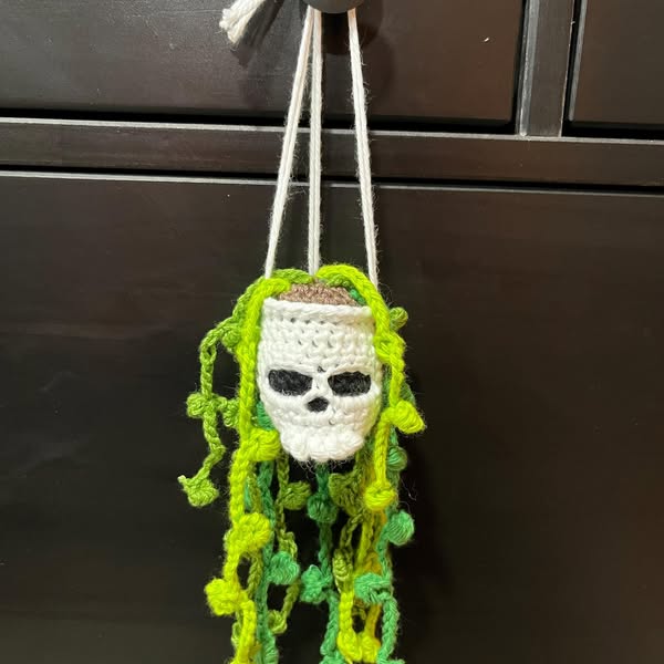 Enchanted Skull Garden Ornament Crochet Pattern