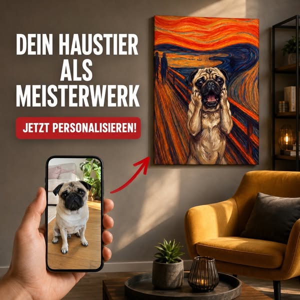 Dein Haustier als Der Schrei (Munch) – Poster & Leinwand | Lil Snouts