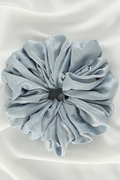 Satin Solid Color Elastic Oversized Hair Ties Hijab Scrunchies 15