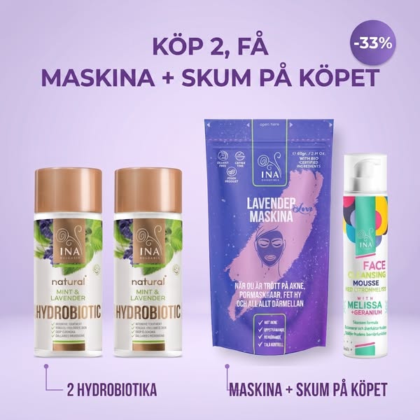 Köp 2 Hydrobiotic, Maskina-mask och skum på köpet
