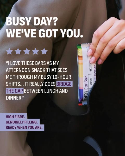 INDI Supplements® | Gut Bar | High Fibre Snack Bar | Vegan Friendly