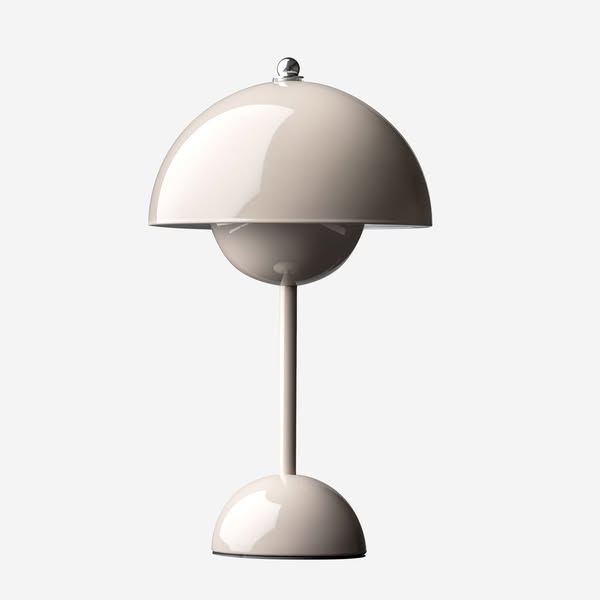 Flowerbud portabel bordslampa, Greige 30 cm - Trådlös & uppladdningsbar
