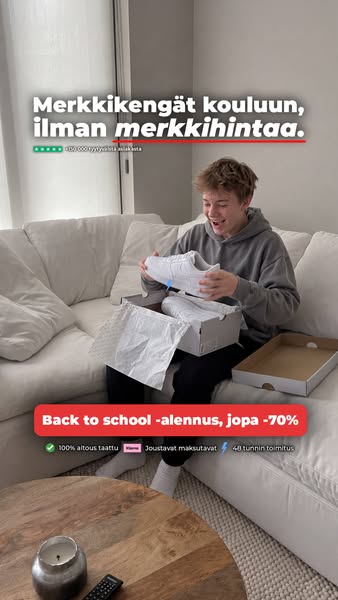 Merkkikengät kouluun jopa –70% alennuksella!