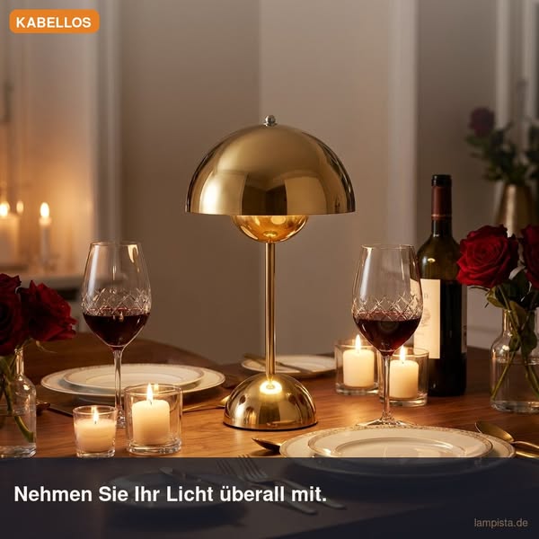 Licht, wo keine Steckdose ist? Marisol kabellose Touch-Tischlampe heute 50% Rabatt + kostenloser Versand
