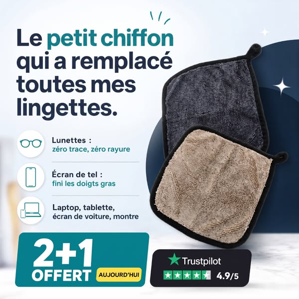 Pour 4 chiffons achetés, 2 sont offerts !